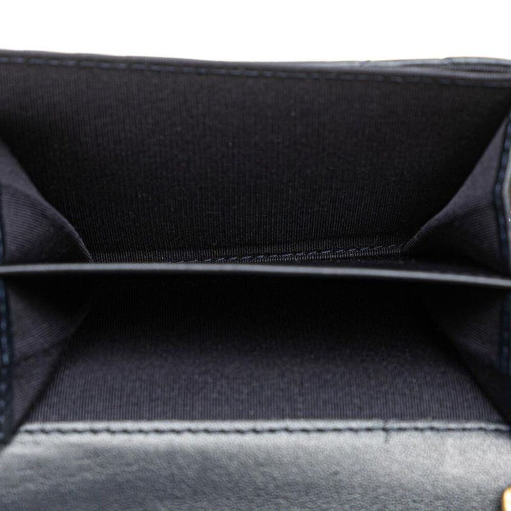 Pre Loved chanel 19 Flap Card Holder Quilted Design Women blue | blue Card - Picture 4 of 8